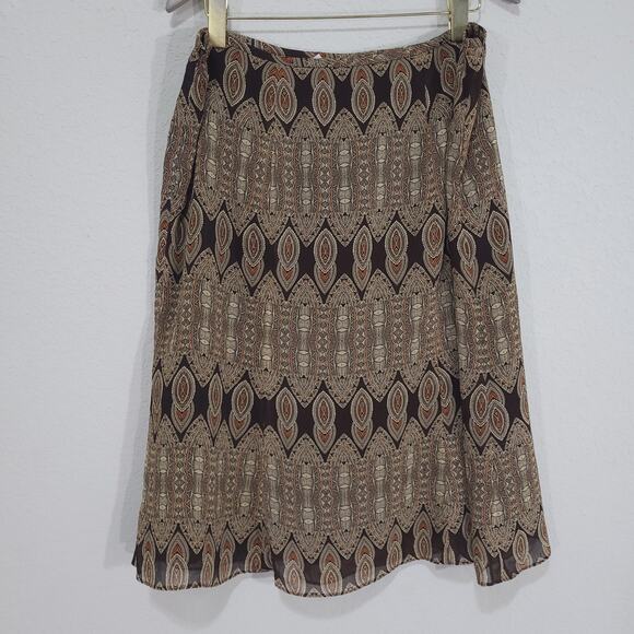 Le Suit Skirt Womens 18 Brown lightweight flowy Below Knee A Line Versat… - Picture 2 of 12